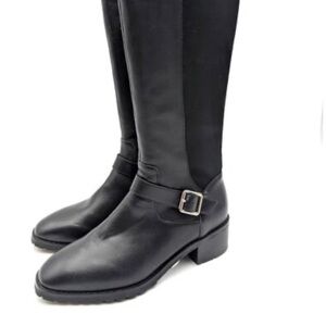 Blondo Black Over-the-Knee Riding Boots with Buckle